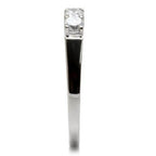 High polished stainless steel ring featuring a sparkling gemstone for elegant style