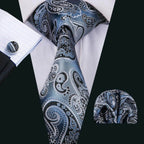 High Quality Artsy Design Neckties Handkerchief Cufflinks - VacationGrabs