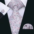 High Quality Artsy Design Neckties Handkerchief Cufflinks - VacationGrabs