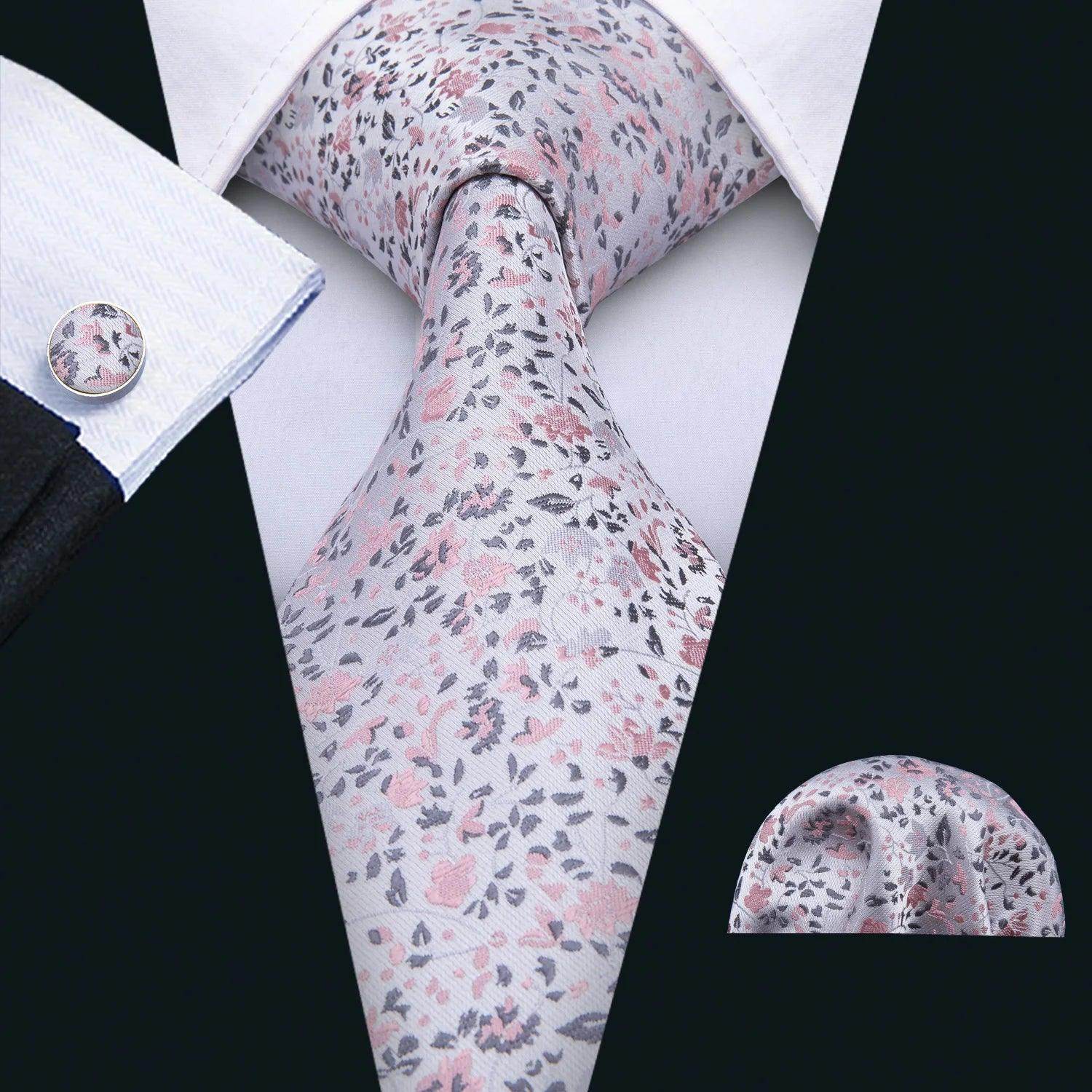 High Quality Artsy Design Neckties Handkerchief Cufflinks - VacationGrabs