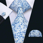 High Quality Artsy Design Neckties Handkerchief Cufflinks - VacationGrabs