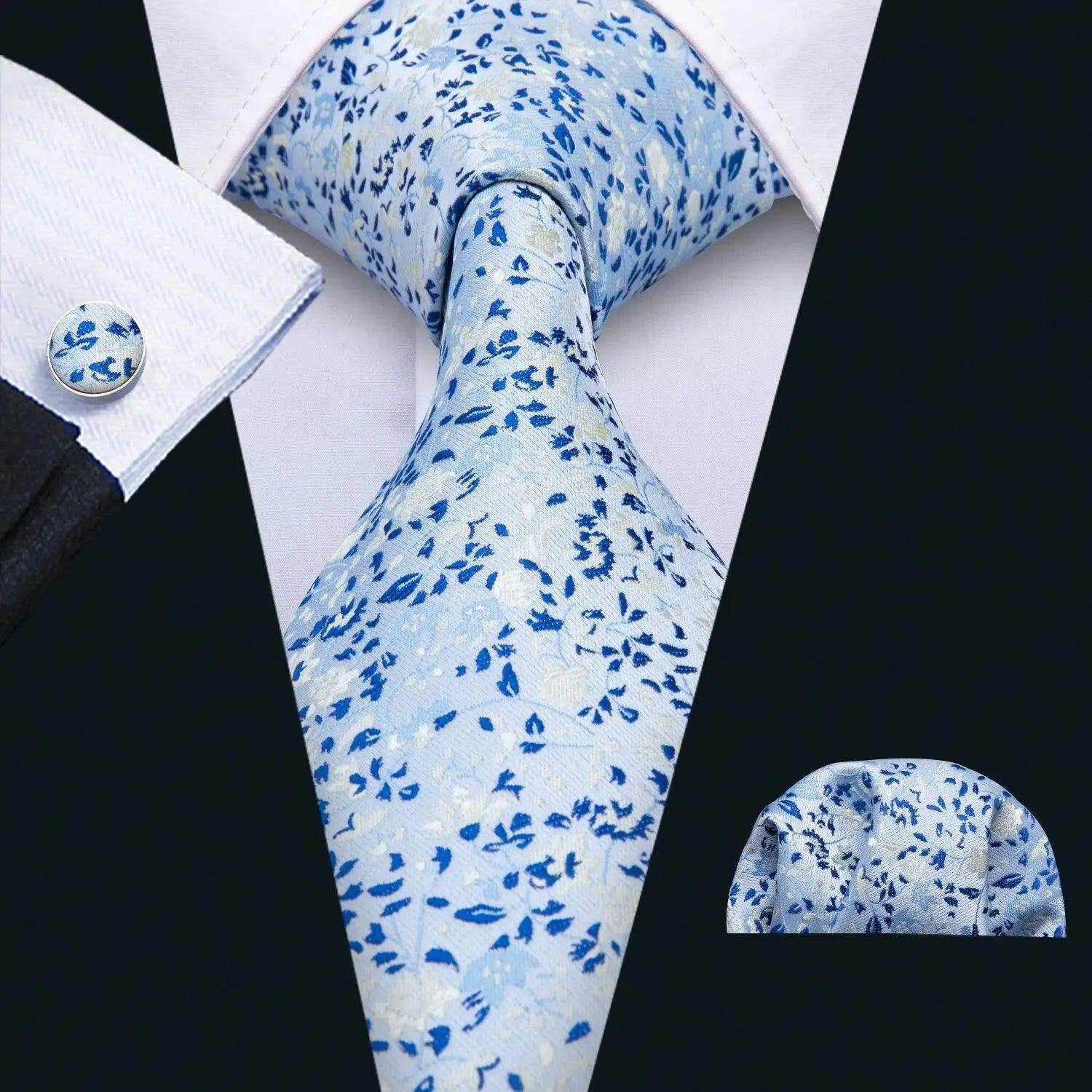 High Quality Artsy Design Neckties Handkerchief Cufflinks - VacationGrabs
