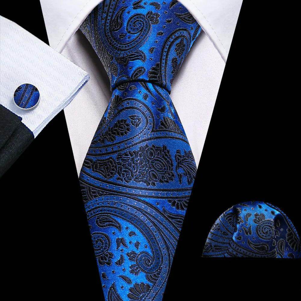 High Quality Artsy Design Neckties Handkerchief Cufflinks - VacationGrabs