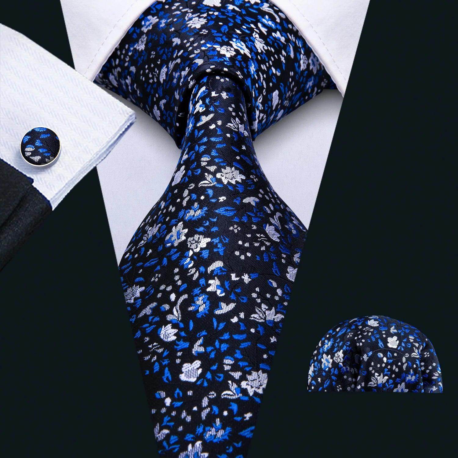 High Quality Artsy Design Neckties Handkerchief Cufflinks - VacationGrabs