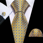 High Quality Artsy Design Neckties Handkerchief Cufflinks - VacationGrabs