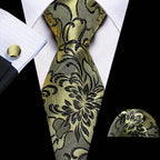 High Quality Artsy Design Neckties Handkerchief Cufflinks - VacationGrabs