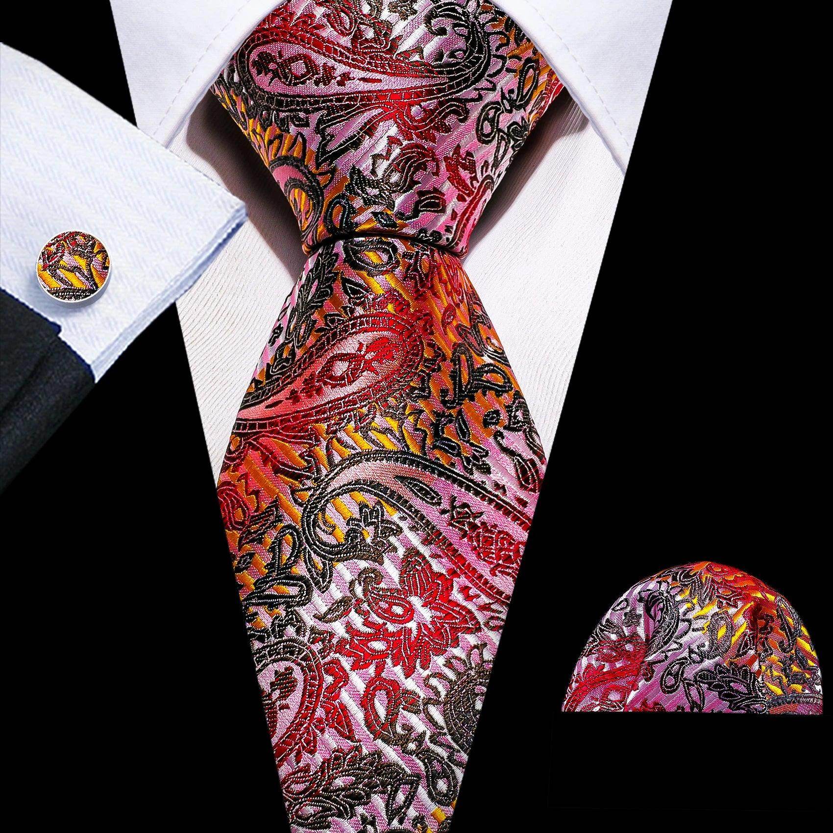 High Quality Artsy Design Neckties Handkerchief Cufflinks - VacationGrabs