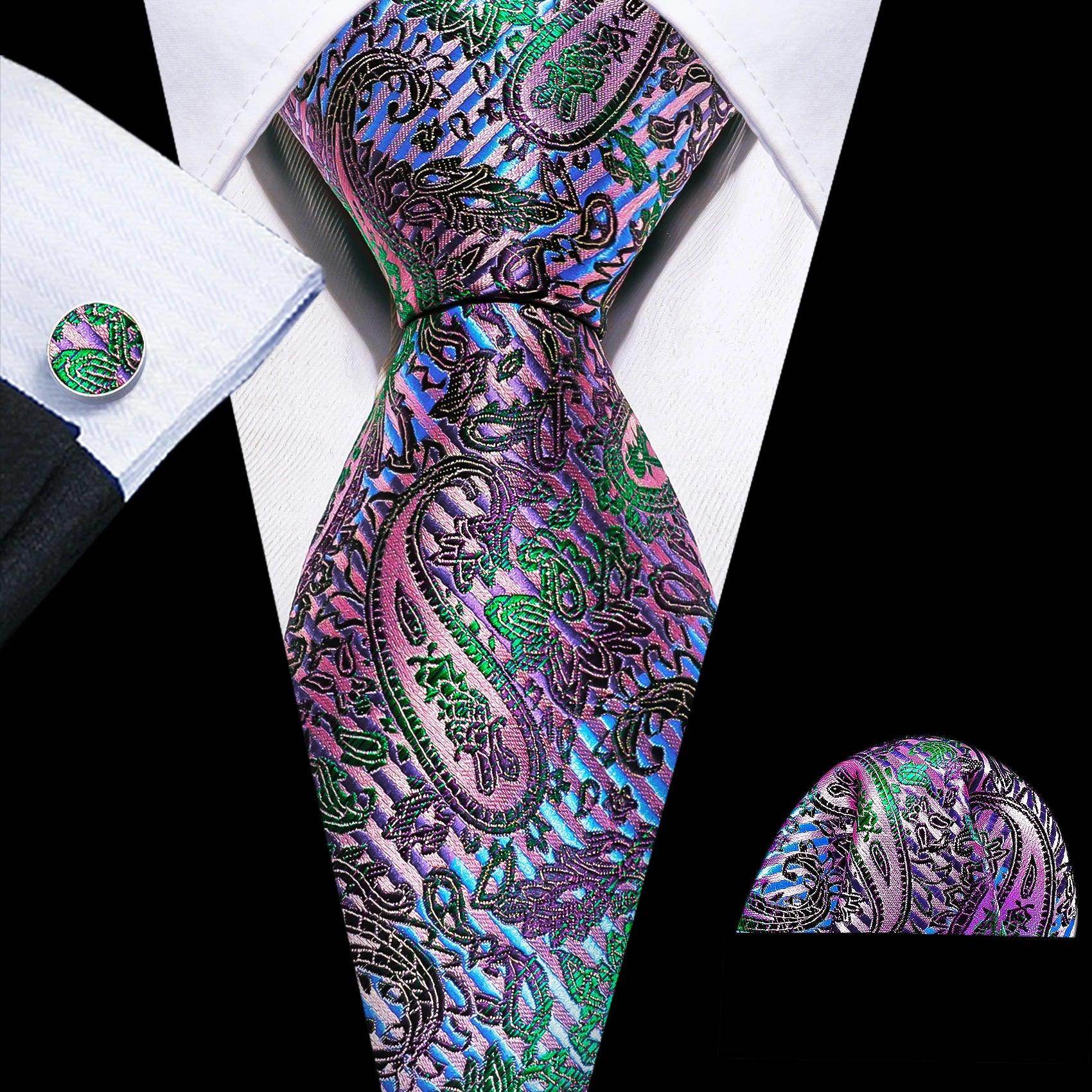 High Quality Artsy Design Neckties Handkerchief Cufflinks - VacationGrabs
