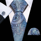 High Quality Artsy Design Neckties Handkerchief Cufflinks - VacationGrabs