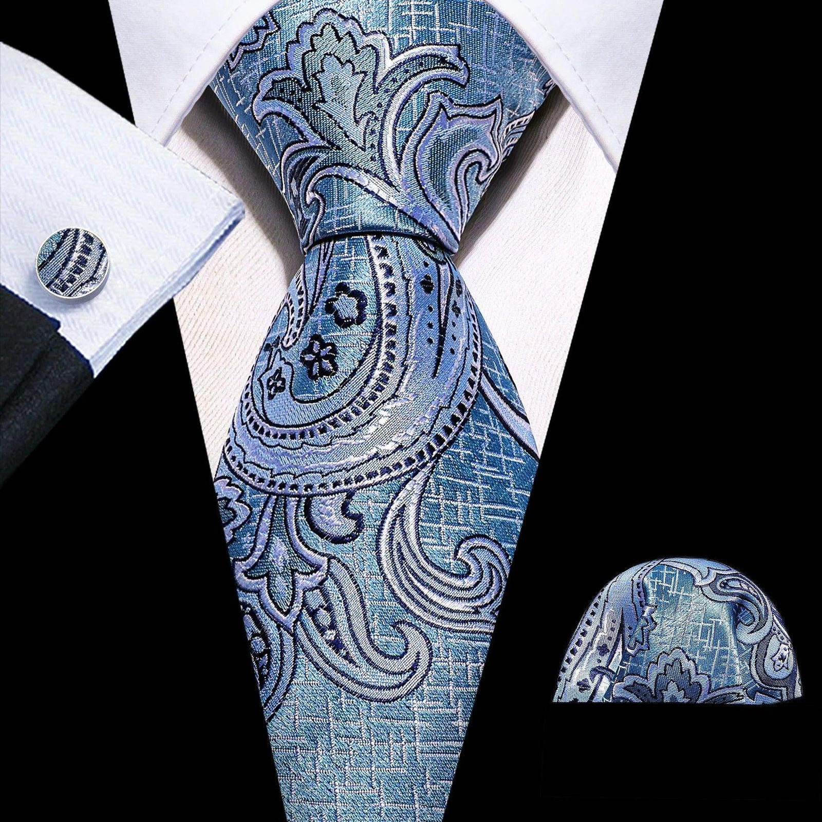 High Quality Artsy Design Neckties Handkerchief Cufflinks - VacationGrabs