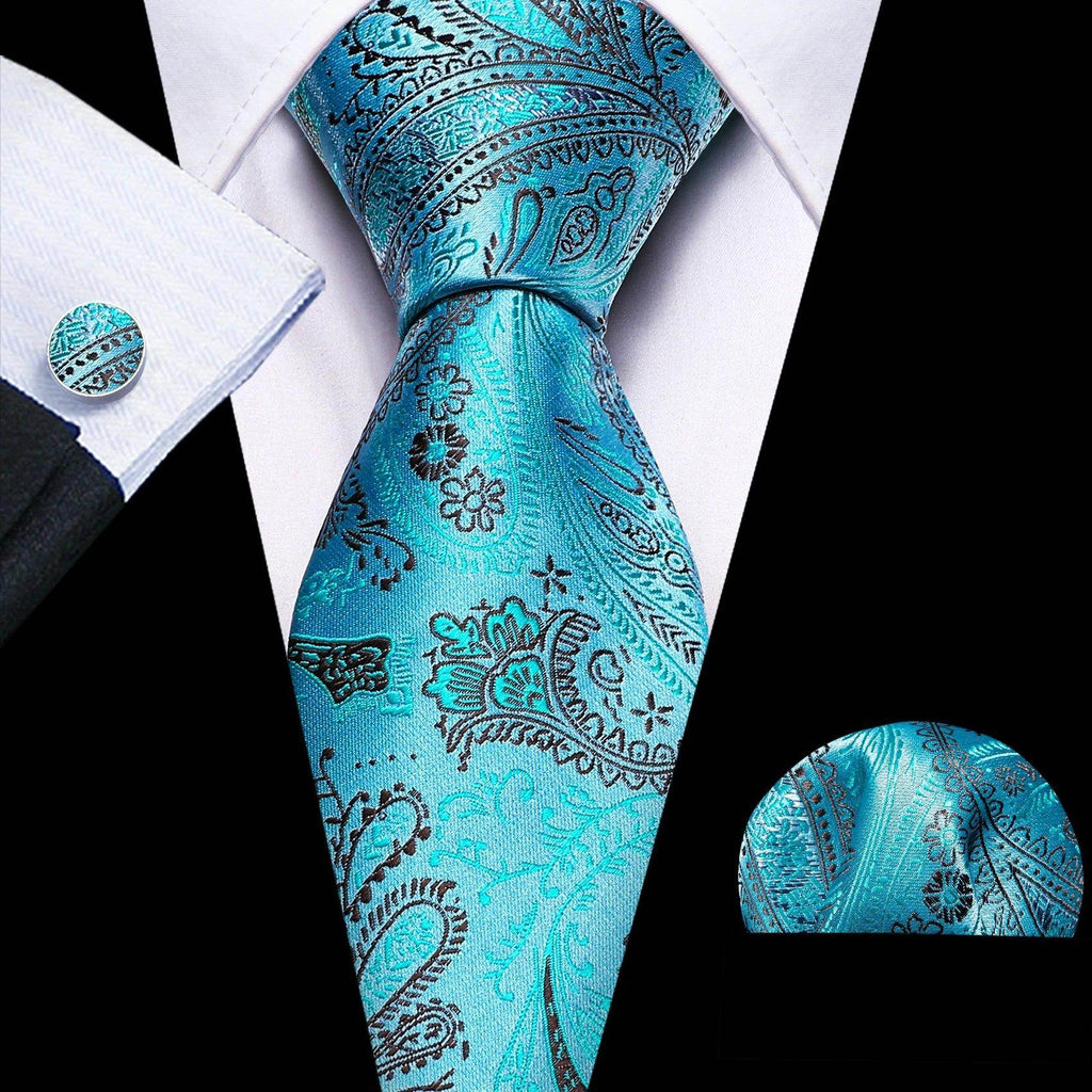 High Quality Artsy Design Neckties Handkerchief Cufflinks - VacationGrabs