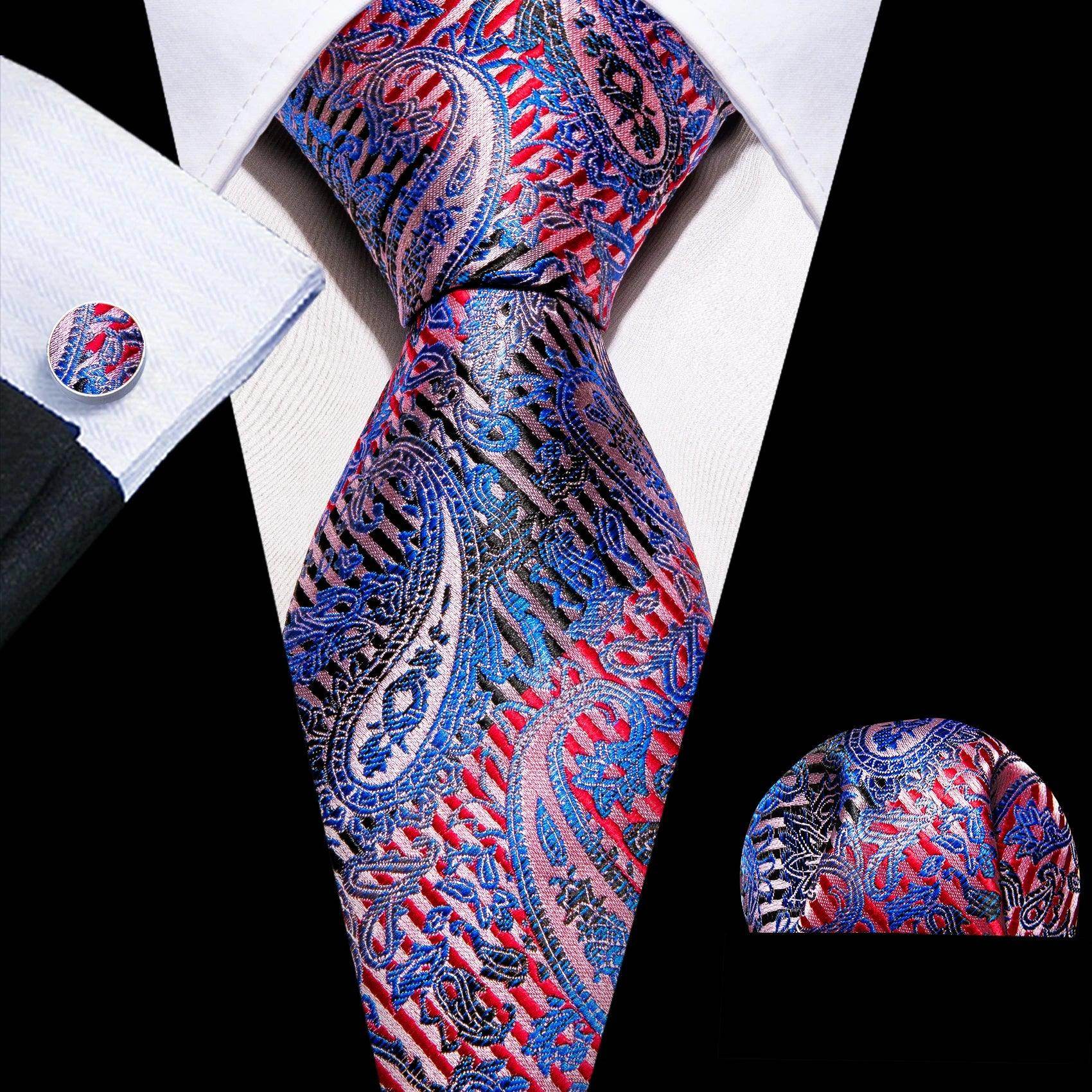 High Quality Artsy Design Neckties Handkerchief Cufflinks - VacationGrabs