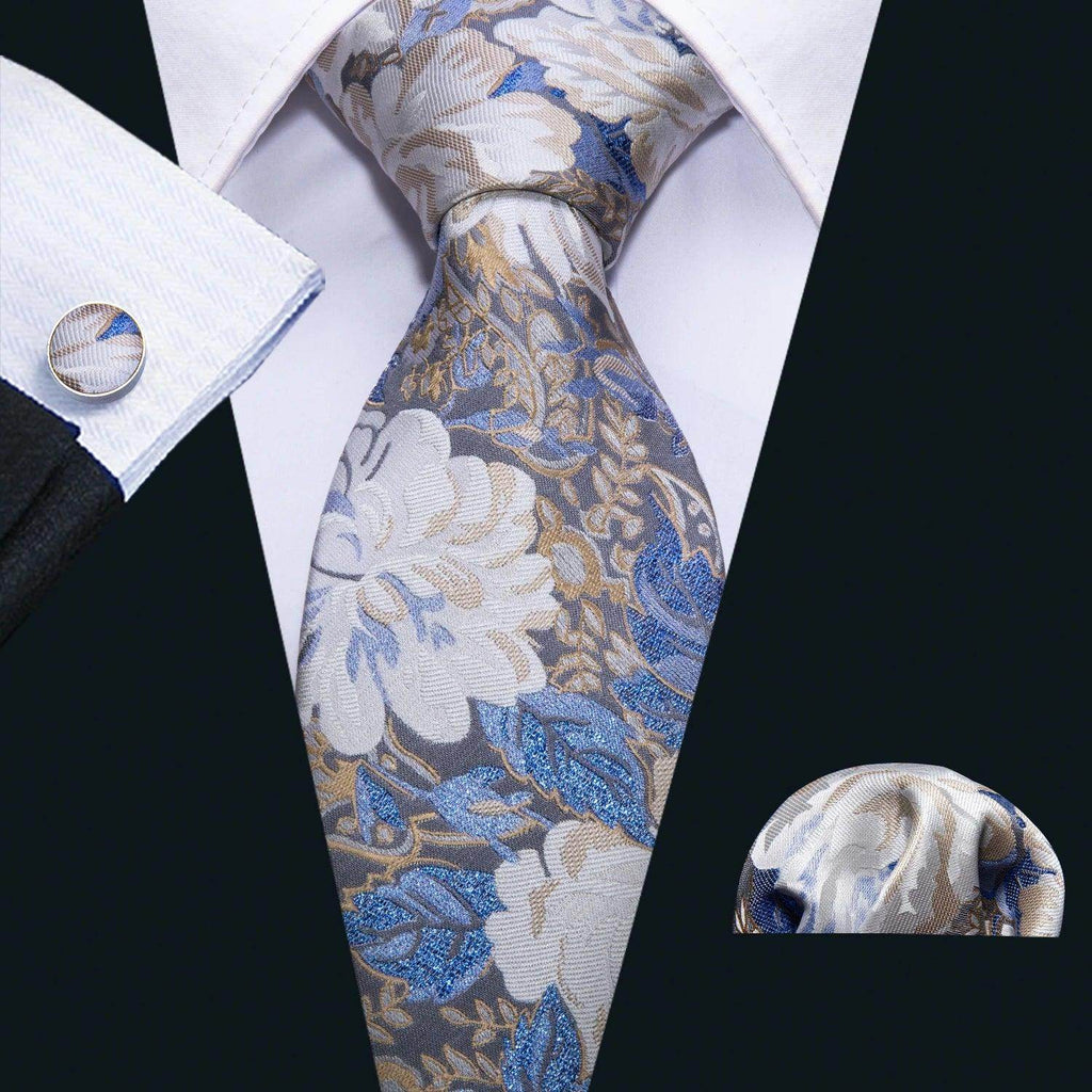 High Quality Artsy Design Neckties Handkerchief Cufflinks - VacationGrabs