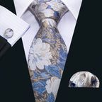 High Quality Artsy Design Neckties Handkerchief Cufflinks - VacationGrabs