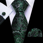 High Quality Artsy Design Neckties Handkerchief Cufflinks - VacationGrabs