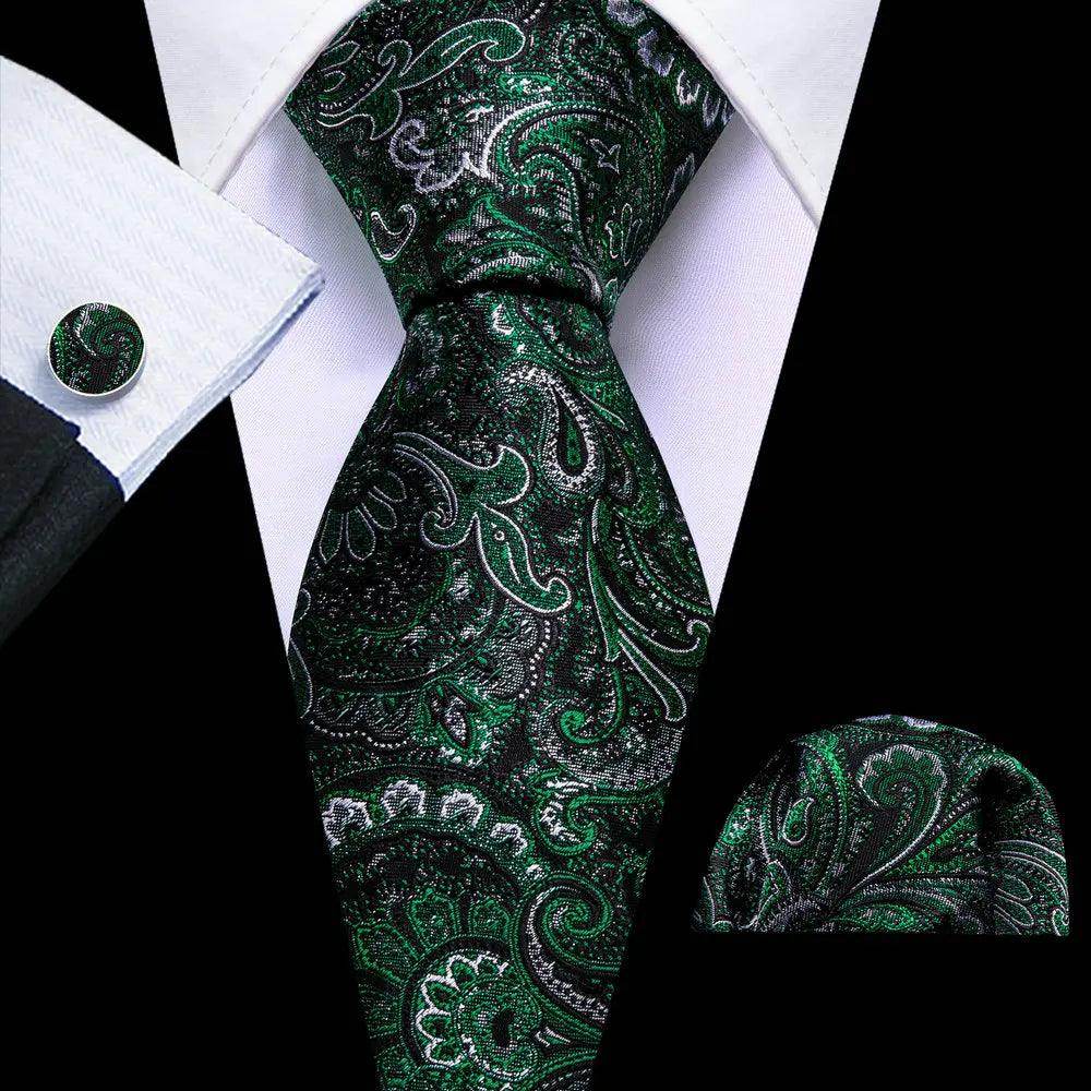 High Quality Artsy Design Neckties Handkerchief Cufflinks - VacationGrabs
