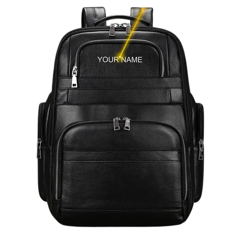 High Quality Men’s Leather Backpack for Travel 15.6" Laptop