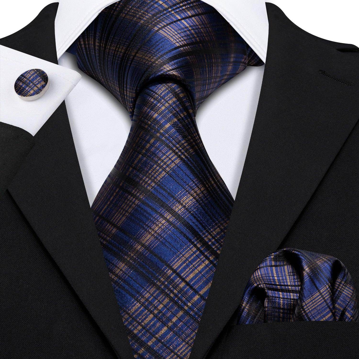 High quality teal tie with a stylish plaid pattern, perfect for adding a pop of color to formal attire
