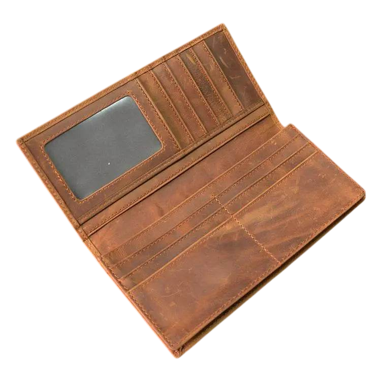 High-Quality Zipper Leather Wallet for 6-inch iPhone Vintage