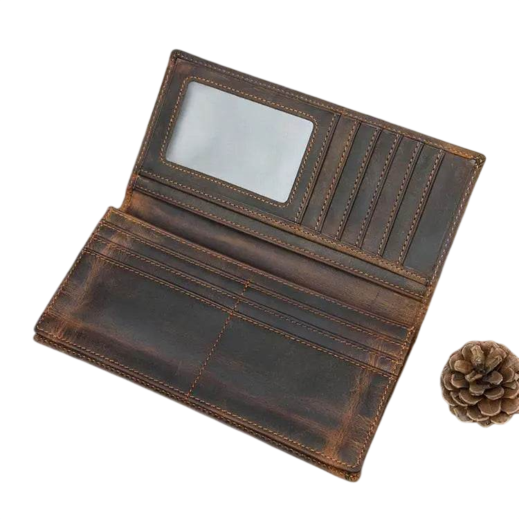 High-Quality Zipper Leather Wallet for 6-inch iPhone Vintage