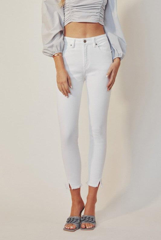 Women's Jeans High Rise Ankle Skinny White Jeans