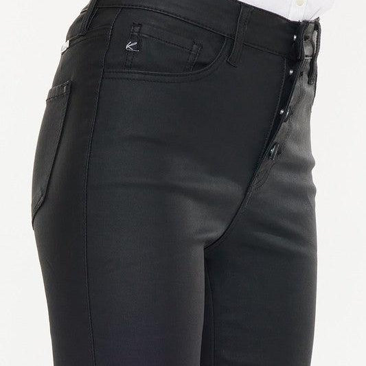 Women's Jeans High Rise Black Coated Ankle Skinny Jean-Kc6341Abk
