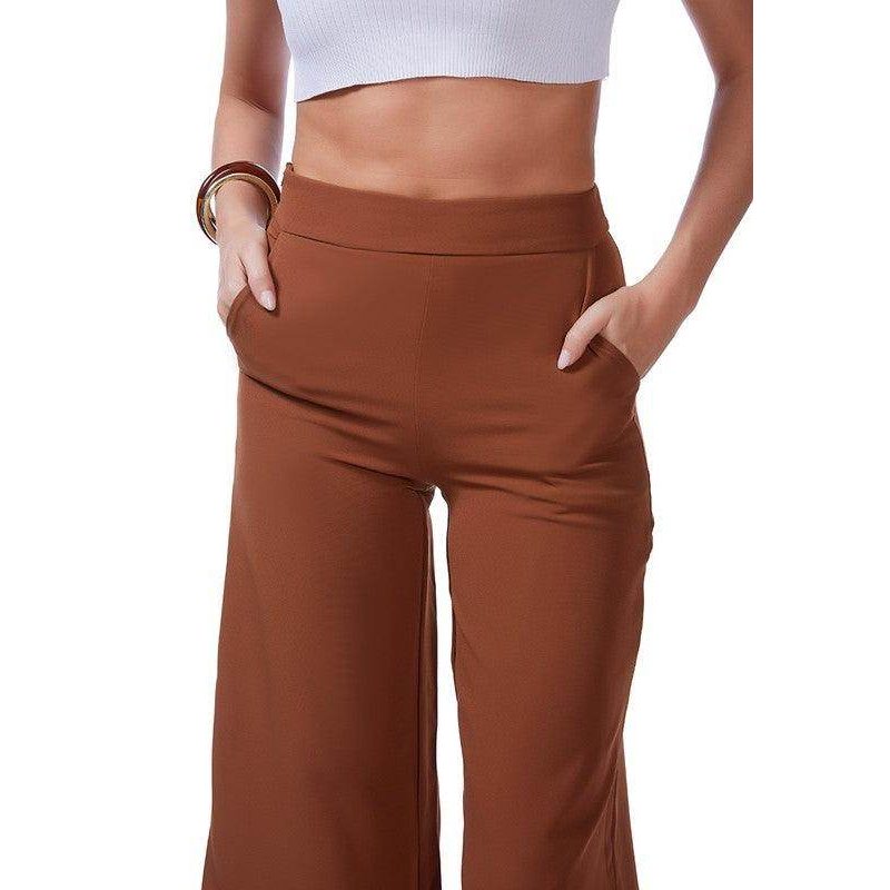 High Rise Cropped Culottes Trousers - VacationGrabs