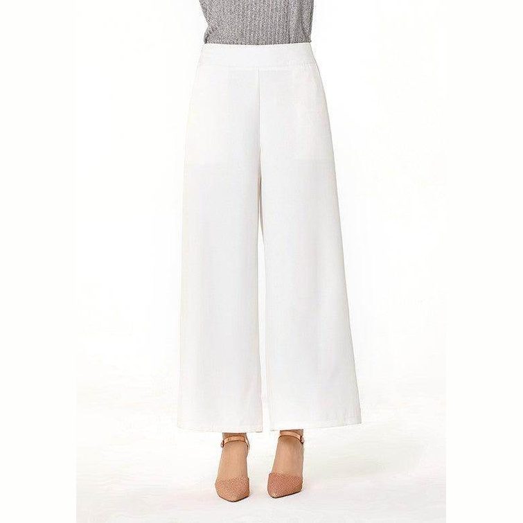High Rise Cropped Culottes Trousers - VacationGrabs