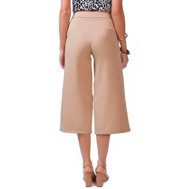 High Rise Cropped Culottes Trousers - VacationGrabs