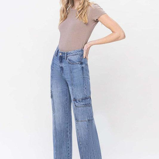 Women's Jeans High Rise Dad Cargo Jeans