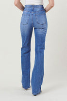 Women's Jeans High Rise Distressed Straight Leg