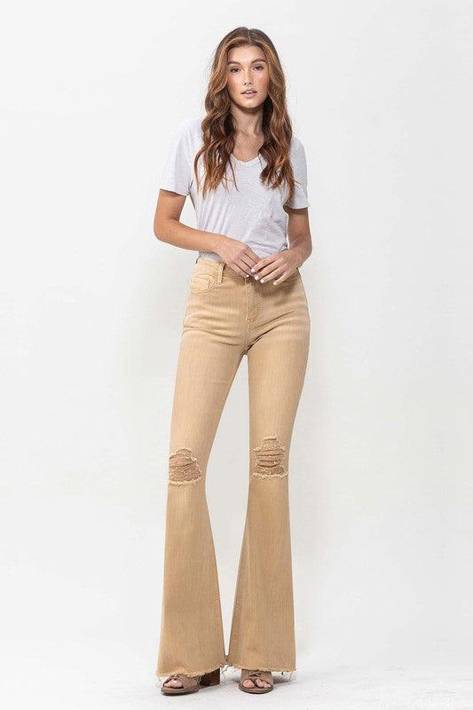 Women's Jeans High Rise Flare Colored Jeans