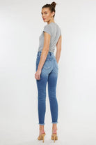 Women's Jeans High Rise Fray Hem Ankle Skinny Jeans
