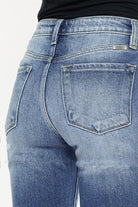 Women's Jeans High Rise Hem Detail Slim Straight Jeans