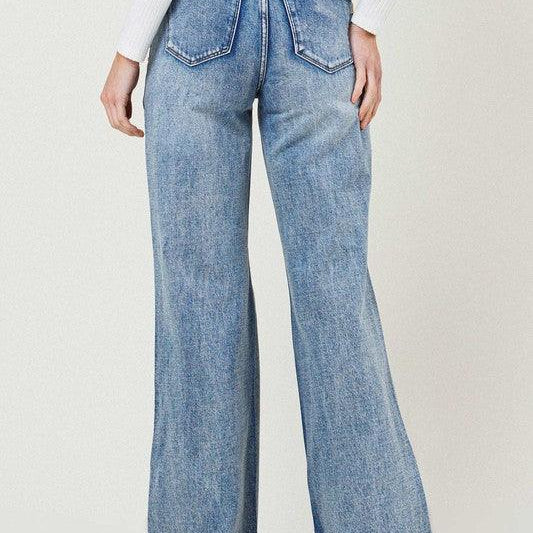 Women's Jeans High Rise Wide Leg In Vintage Acid Wash Jeans
