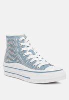 London Rag International blue high top Sneakers with Studded Design for trendy casual wear