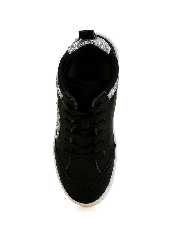 Women's black high top star sneakers for casual wear