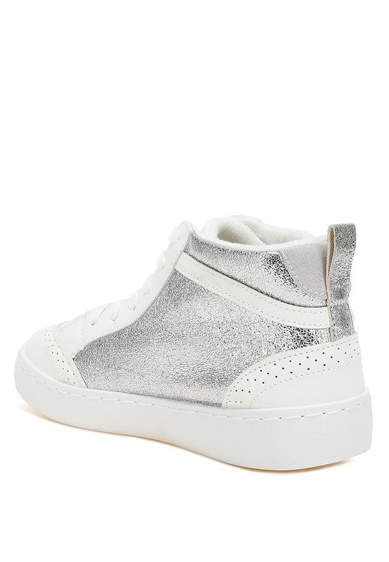 Rag Company women's high top star sneakers in silver, stylish and comfortable