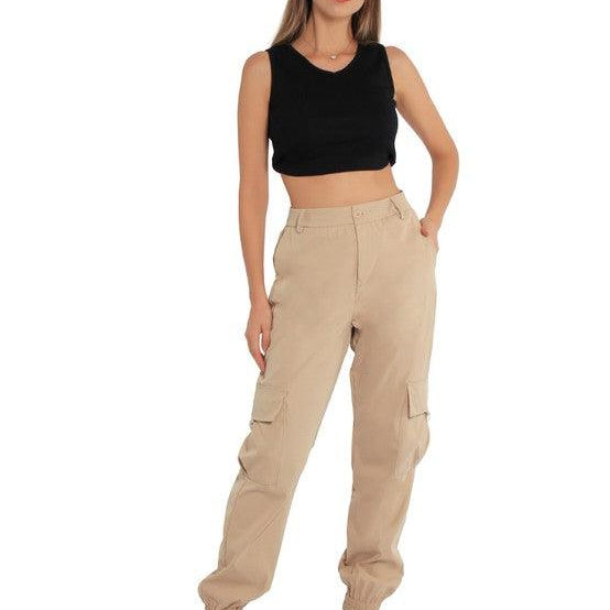 Women's Pants High Waist Cargo Pants