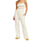 High Waist Pants With Drawstrings - VacationGrabs