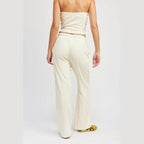 High Waist Pants With Drawstrings - VacationGrabs