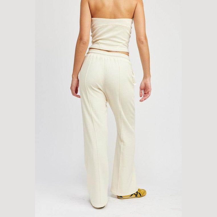 High Waist Pants With Drawstrings - VacationGrabs