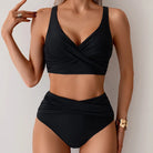Black high waist push up bikini set for beach outings