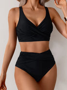 Black high waist push up bikini set, perfect for beach days