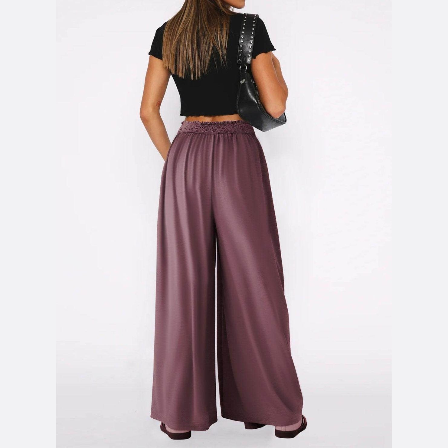 High Waist Wide Leg Pants - VacationGrabs