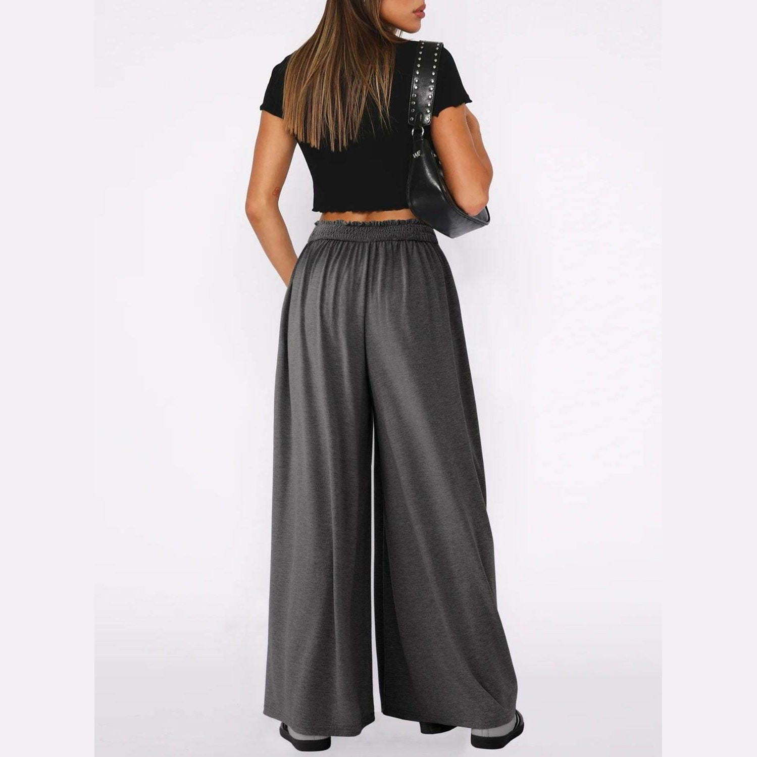 High Waist Wide Leg Pants - VacationGrabs