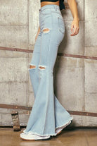 Women's Jeans High-Waisted Flare With Distress Detail