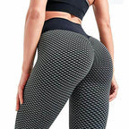 Women's high waisted gym leggings in black mesh design for comfort and style during workouts