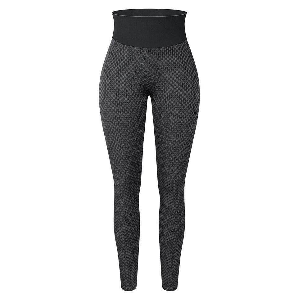 VacationGrabs high waisted gym leggings in black with textured pattern for versatile workouts