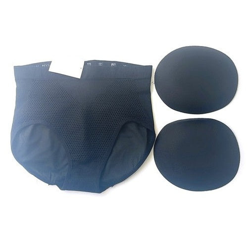 Forever-Foxy women's black high waisted padded briefs shapewear with removable padding inserts